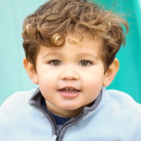 early preschool boy outside