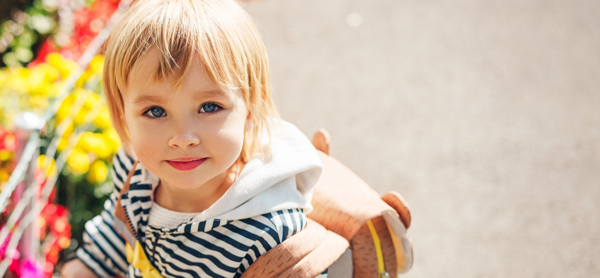 Preschool girl with backpack